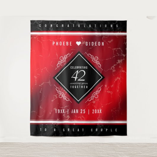 Tenture Élégant 42e anniversaire de mariage de Jasper (Devant)