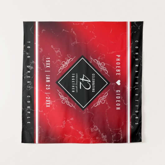 Tenture Élégant 42e anniversaire du Mariage Jasper (Devant (Horizontal))