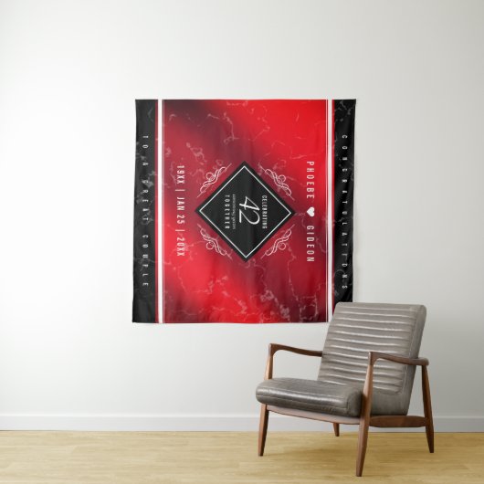 Tenture Élégant 42e anniversaire du Mariage Jasper (En situation (horizontale))