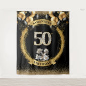 Tenture Élégant 50e anniversaire de fond Numéros de diaman (Devant)