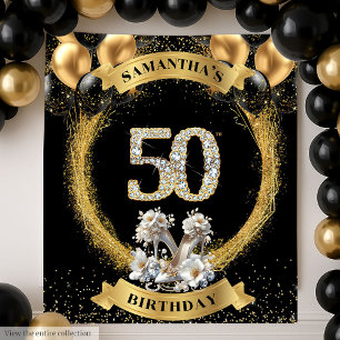 Tenture Élégant 50e anniversaire de fond Numéros de diaman
