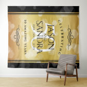 Tenture Élégant 50e anniversaire de mariage de noces d'or (En situation (horizontale))