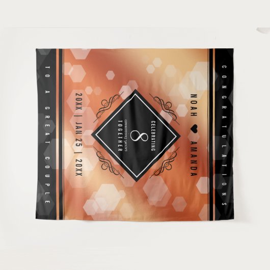 Tenture Élégant 8e anniversaire de mariage en bronze (Devant (Horizontal))