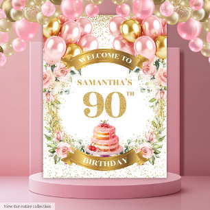 Tenture Elégant 90e anniversaire Blush Gold Rose fond