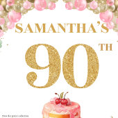 Tenture Elégant 90e anniversaire Blush Gold Rose fond