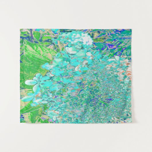 Tenture Elegant Aqua et Vert Limelight Hydrangea Détail (Devant (Horizontal))