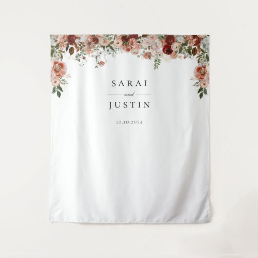 Tenture Elégant automne Botanique Floral Mariage fond (Devant)