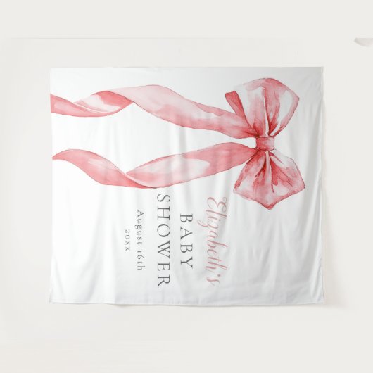 Tenture Elégant Baby shower à mâchoire rose arrière-plan p (Devant (Horizontal))