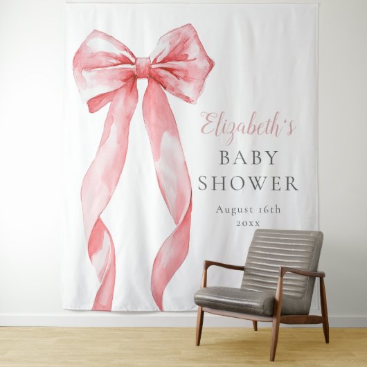Tenture Elégant Baby shower à mâchoire rose arrière-plan p (En situation)
