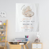 Tenture Elégant Baby shower de perles côtières Bienvenue