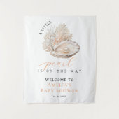 Tenture Elégant Baby shower de perles côtières Bienvenue (Devant)