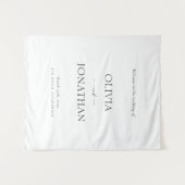 Tenture Elegant Black and White Wedding Welcome Fabric (Devant (Horizontal))