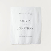 Tenture Elegant Black and White Wedding Welcome Fabric (Devant)