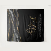 Tenture Elégant Black Gold Agate 50e Anniversaire fond (Devant (Horizontal))