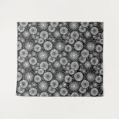 Tenture Elegant Black White Geometric Flowers Starburst (Devant (Horizontal))