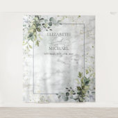 Tenture Elégant bleu Dusty Eucalyptus Marbre vert (Devant)