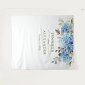 Tenture Elégant bleu Hydrangea Mariage photo fond (Devant (Horizontal))