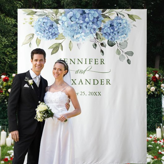 Tenture Elégant bleu Hydrangea Mariage photo fond