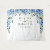 Tenture Elégant bleu Hydrangea Mariage photo fond (Devant (Horizontal))