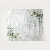 Tenture Élégant Bleu Poussiéreux Eucalyptus Verdure Marbre (Devant (Horizontal))