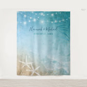 Tenture Elégant bleu Turquoise Aquarelle Plage Mariage Pho (Devant)