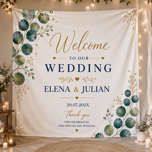 Tenture Elegant Blue Eucalyptus