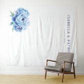 Tenture Elegant Blue Peony Invitation (En situation (horizontale))