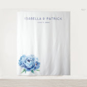 Tenture Elegant Blue Peony Invitation (Devant)