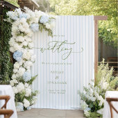 Tenture Elegant Blue Wedding Backdrop Tapestry