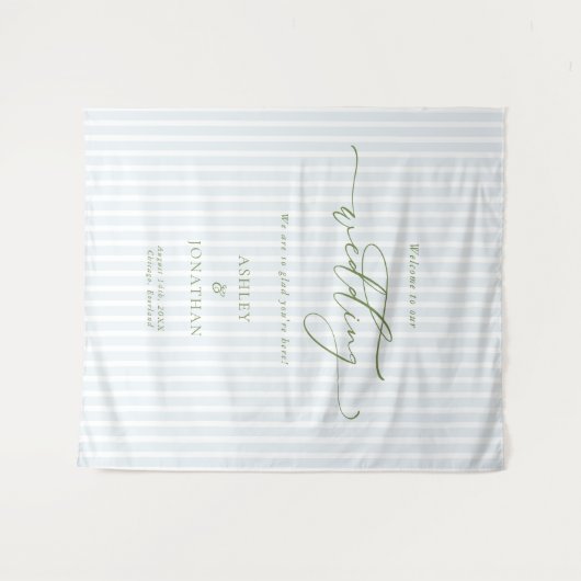 Tenture Elegant Blue Wedding Backdrop Tapestry (Devant (Horizontal))