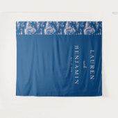 Tenture Elegant Blue Wedding Invitation (Devant (Horizontal))