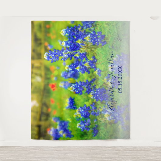 Tenture Elegant Bluebonnets Mariage Photo Booth Backdrop (Devant)