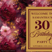 Tenture Elégant Blush Bourgogne Gold Boho 30e anniversaire