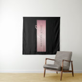 Tenture Elégant Blush Faux Rose Gold | Nom et initiales (En situation (horizontale))