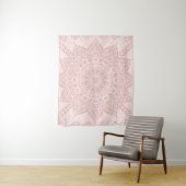Tenture Elégant Boho Rose Blush Mandala Girly (En situation)