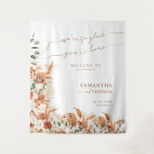 Tenture Elégant Botanic Greenery Mariage accueil en toile (Devant)