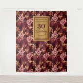 Tenture Elégant Burgundy Blush Gold Boho 30e anniversaire (Devant)
