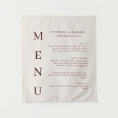 Tenture Elegant Burgundy & Ivory Wedding Bar Menu (Devant)