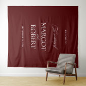 Tenture Elegant Burgundy Wedding Backdrops Banner (En situation (horizontale))