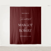 Tenture Elegant Burgundy Wedding Backdrops Banner (Devant)
