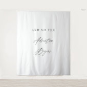Tenture Elegant Calligraphy “And So The Adventure Begins”  (Devant)