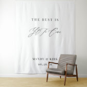 Tenture Elegant Calligraphy Wedding photo backdrop banner (En situation)