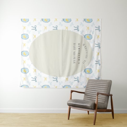 Tenture Elégant caoutchouc Ducky Ribbon Baby shower arrièr (En situation (horizontale))