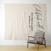 Tenture Elégant Célébrez avec nous! Fond photo crème (En situation (horizontale))