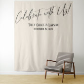 Tenture Elégant Célébrez avec nous! Fond photo crème (En situation)