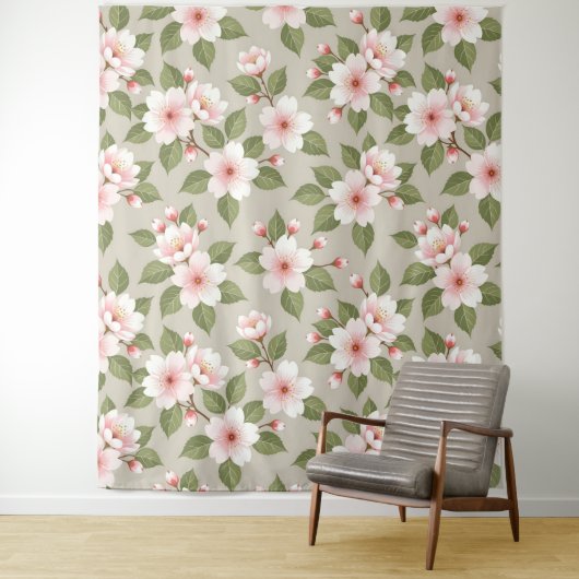 Tenture Elegant cherry blossoms seamless pattern (En situation)
