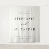 Tenture Elegant Classic Custom Fabric Wedding Welcome Sign (Devant)