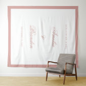 Tenture Elegant Classic Dusty Rose Border Wedding Backdrop (En situation (horizontale))