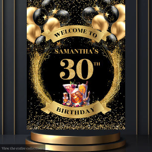 Tenture Elégant cocktail Whiskey 30e anniversaire Contexte