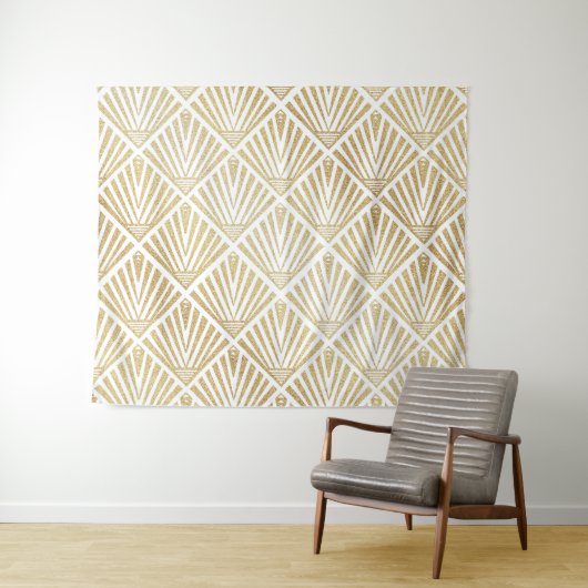 Tenture Elégant design art déco en palmier doré (En situation (horizontale))
